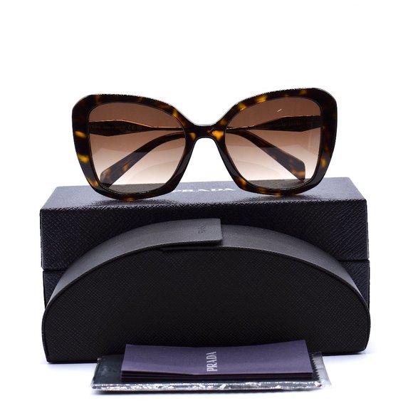 🌹NEW PRADA PR 03YS 2AU6S1 TORTOISE BROWN GRADIENT AUTHENTIC SUNGLASSES - Picture 1 of 14